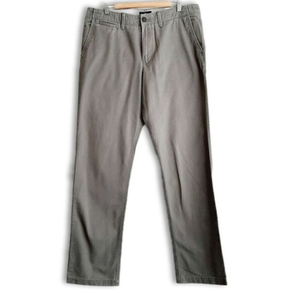 AE Relaxed Straight Casual Khaki Pants Grey Men's Sz 36